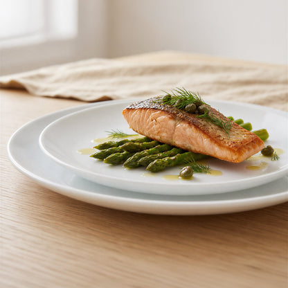 Round Opalware Buffet Dinner Plate - 22.5cm - White