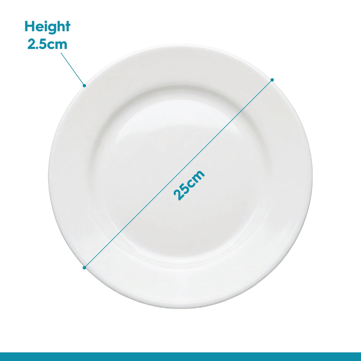 Round Opalware Dinner Plate - 25cm - White