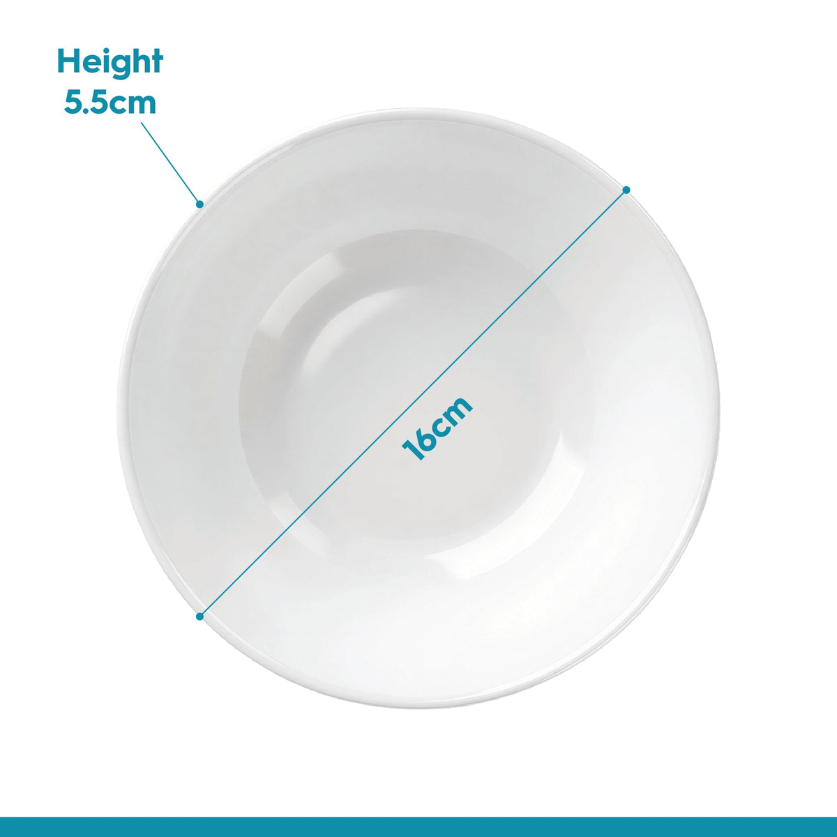Round Opalware Snack Bowl - 16cm - White