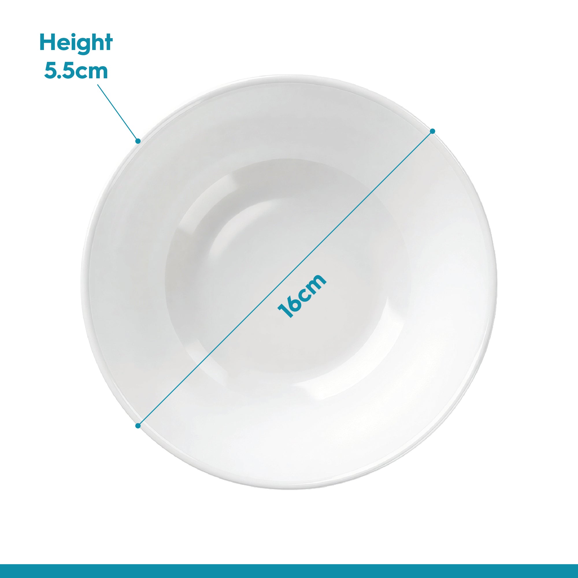 Round Opalware Snack Bowl - 16cm - White