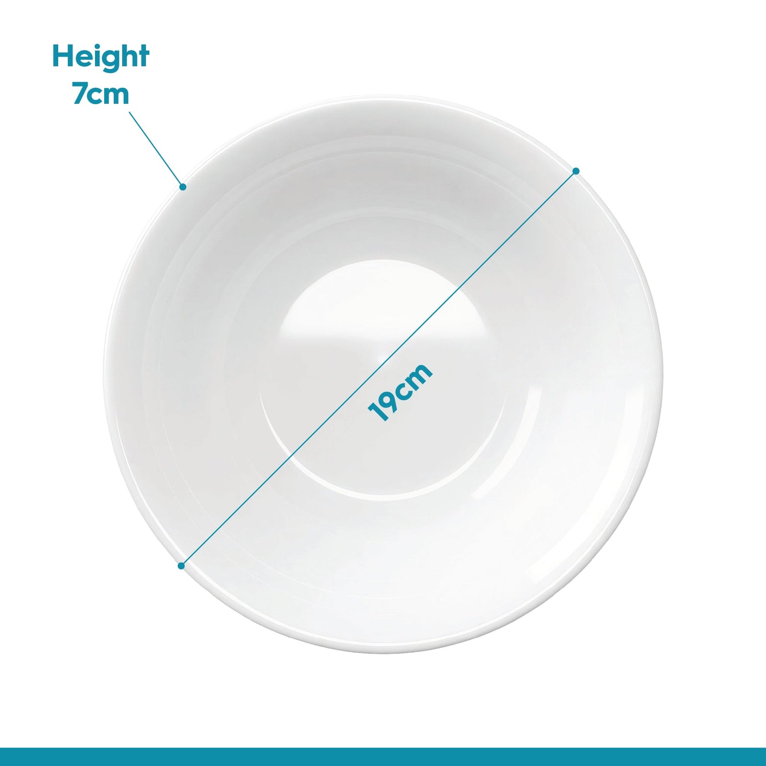 Round Opalware Cereal Bowl - 19cm - White