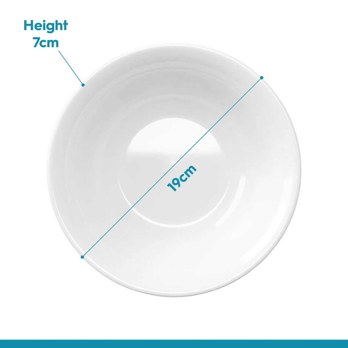 Round Opalware Cereal Bowl - 19cm - White