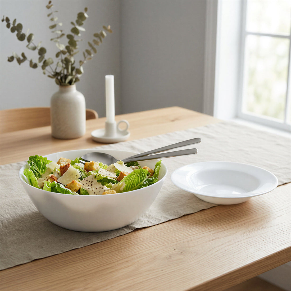 Round Opalware Cereal Bowl - 19cm - White