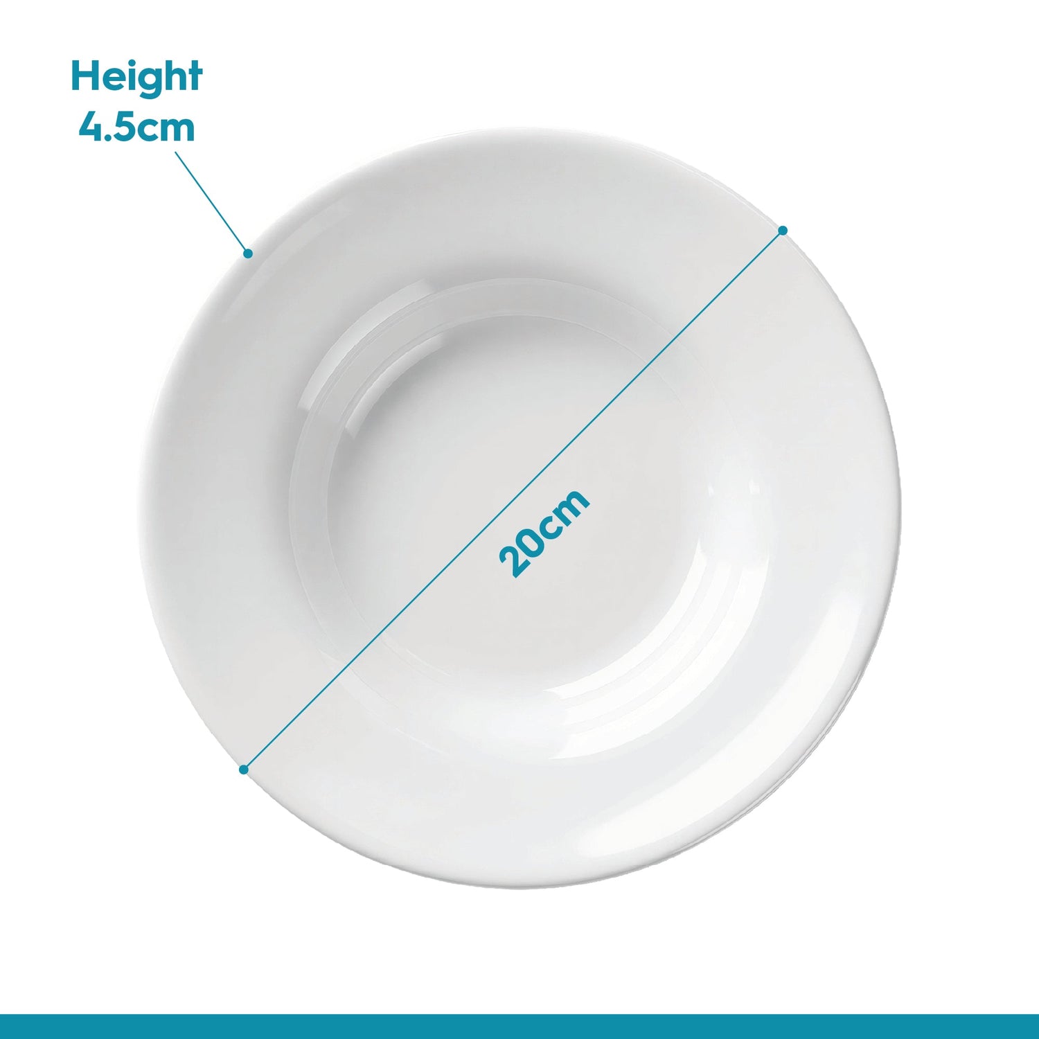 Round Opalware Pasta Bowl - 20cm - White