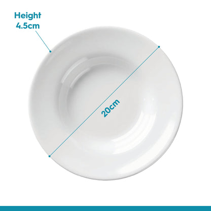 Round Opalware Pasta Bowl - 20cm - White