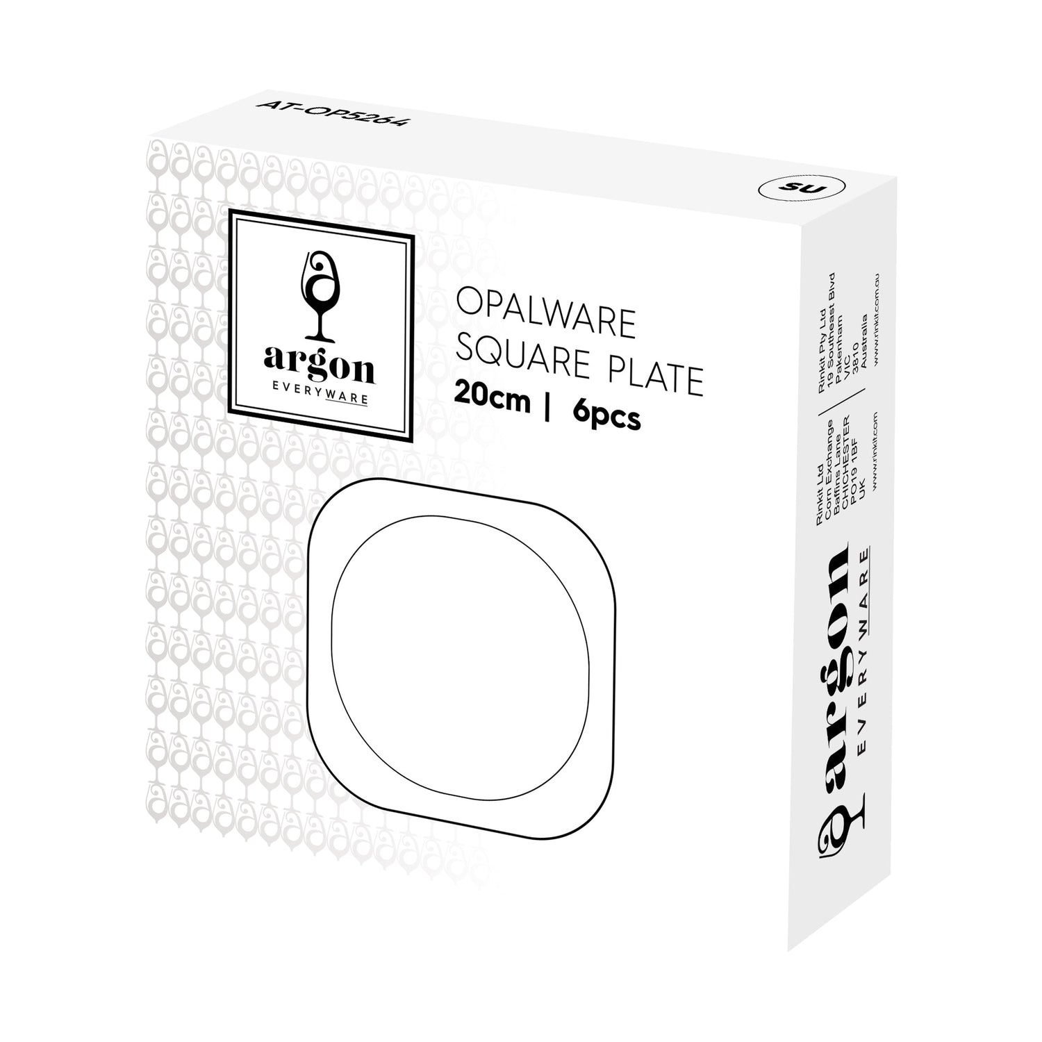 Square Opalware Dessert Plate - 20cm - White