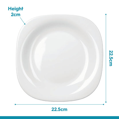 Square Opalware Buffet Dinner Plate - 22.5cm - White