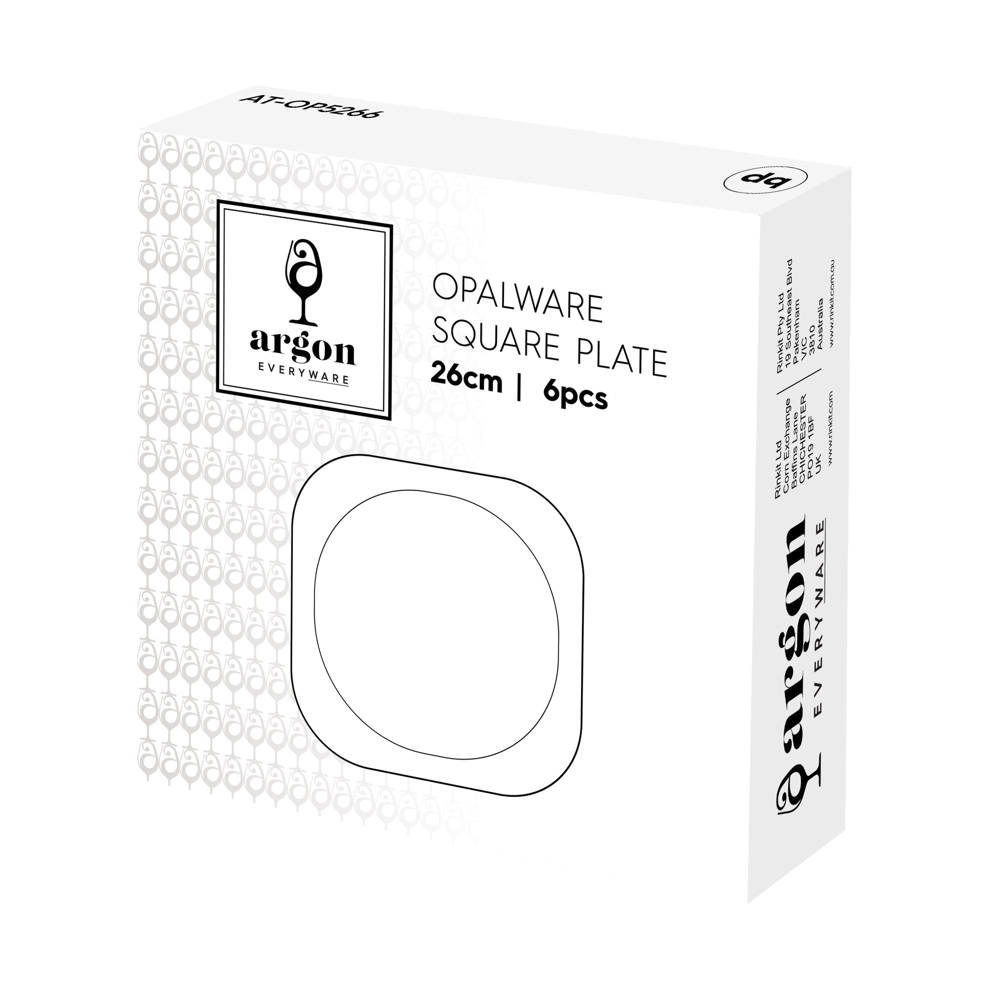 Square Opalware Dinner Plate - 26cm - White
