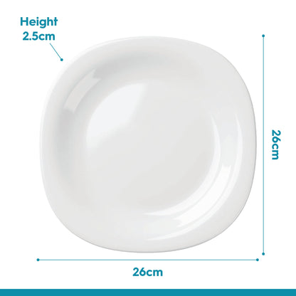 Square Opalware Dinner Plate - 26cm - White