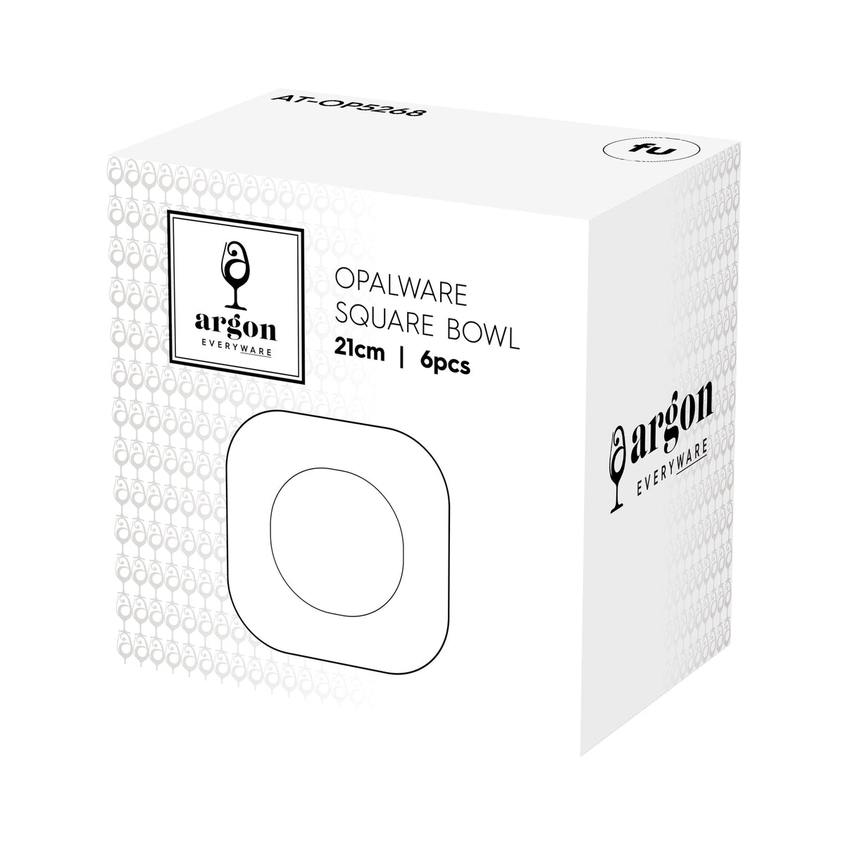 Square Opalware Pasta Bowl - 21cm - White