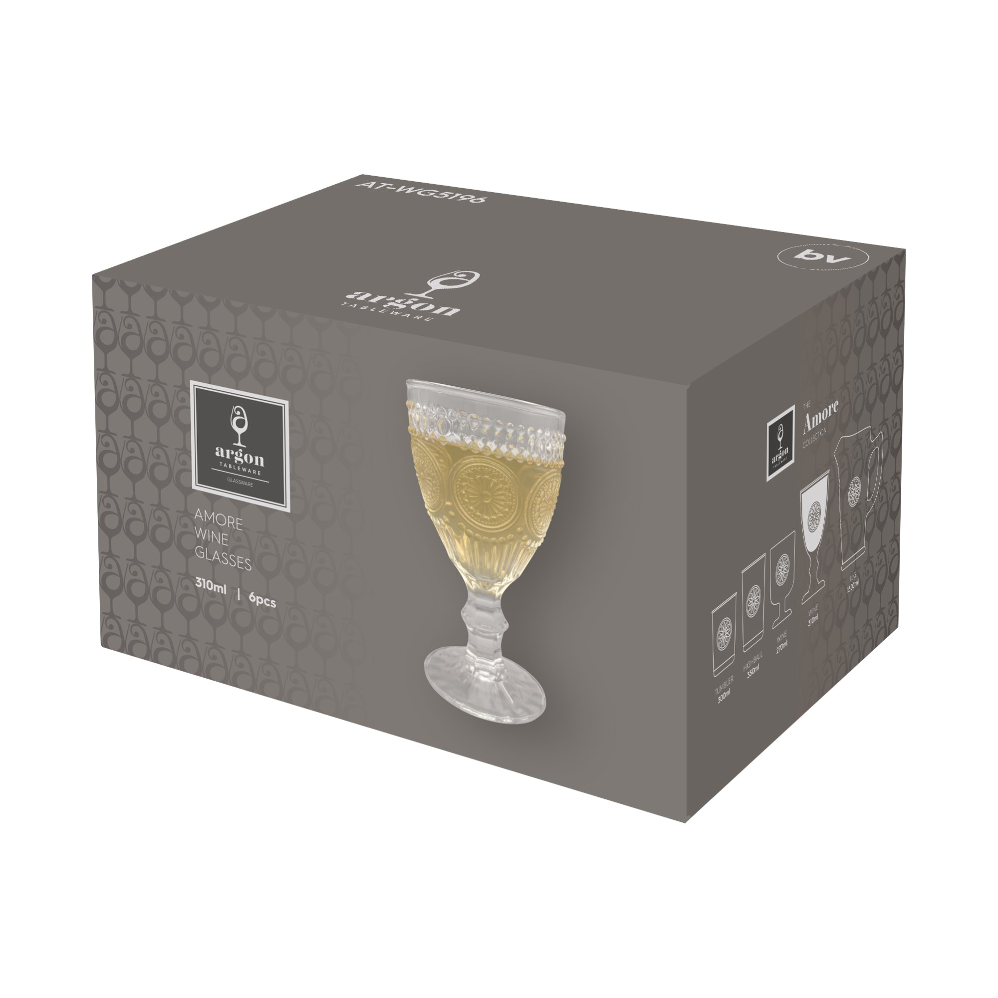 310ml Amore Ribbed Wine Glass