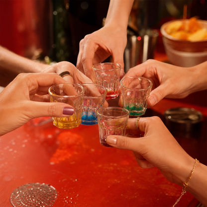 55ml Panelled Shot Glass with Coloured Base