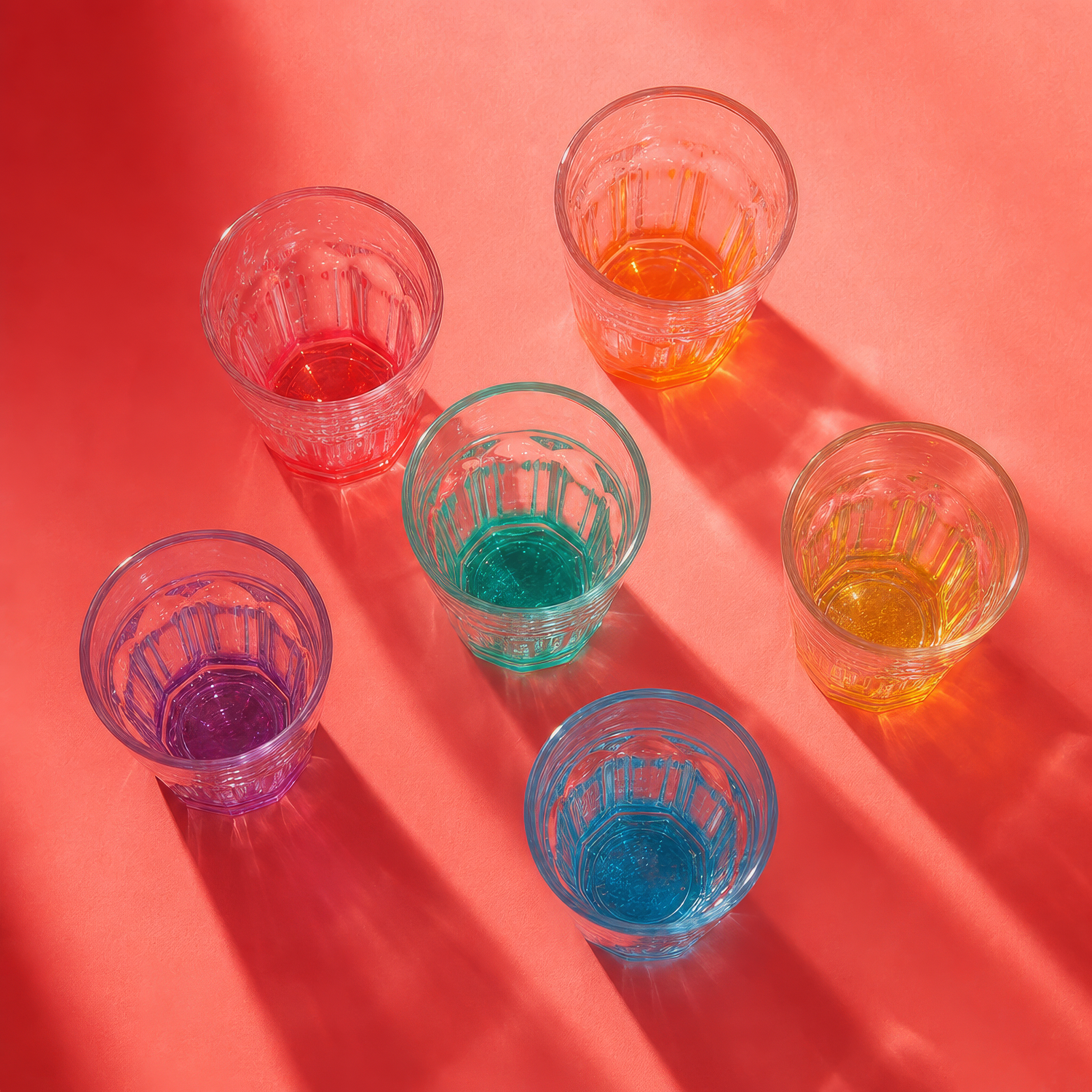 55ml Panelled Shot Glass with Coloured Base