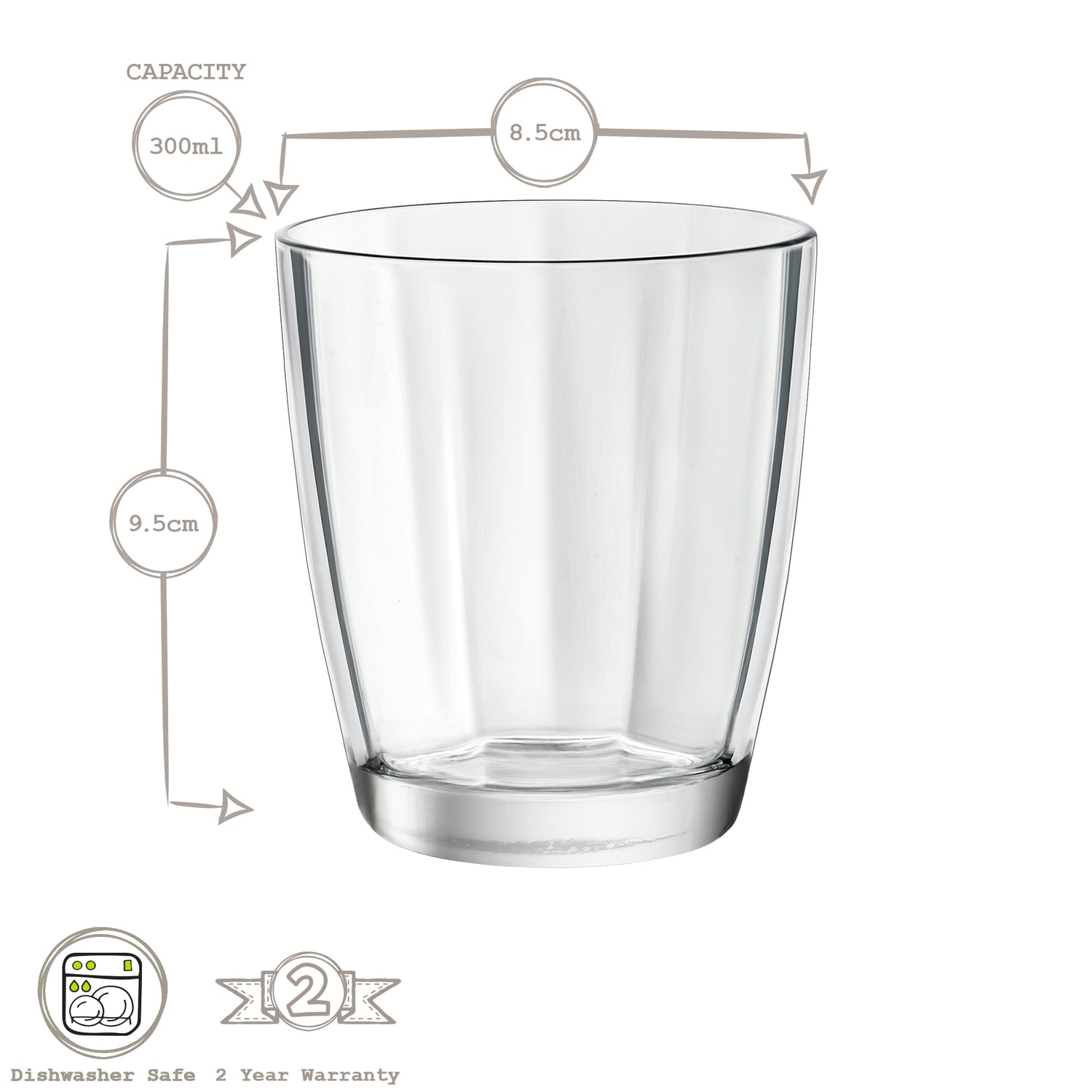 Pulsar Glass Tumbler - 300ml - Clear