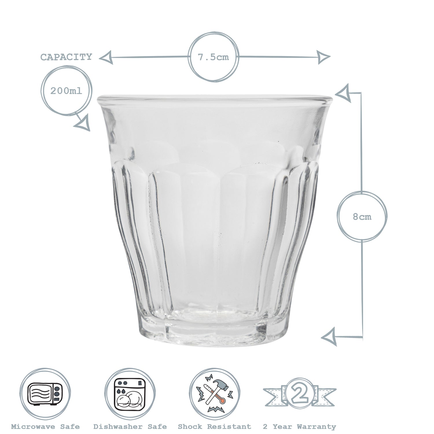 200ml Picardie Tumbler Glass