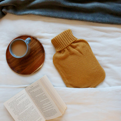 Hot Water Bottle Cover - Knitted - Mustard