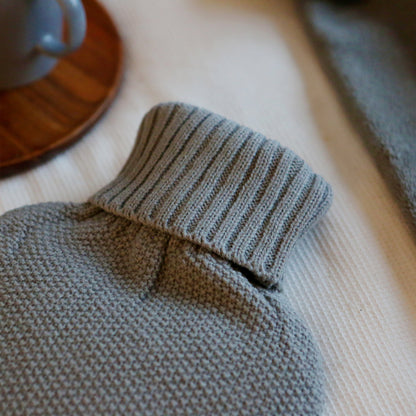Hot Water Bottle Cover - Knitted - Grey