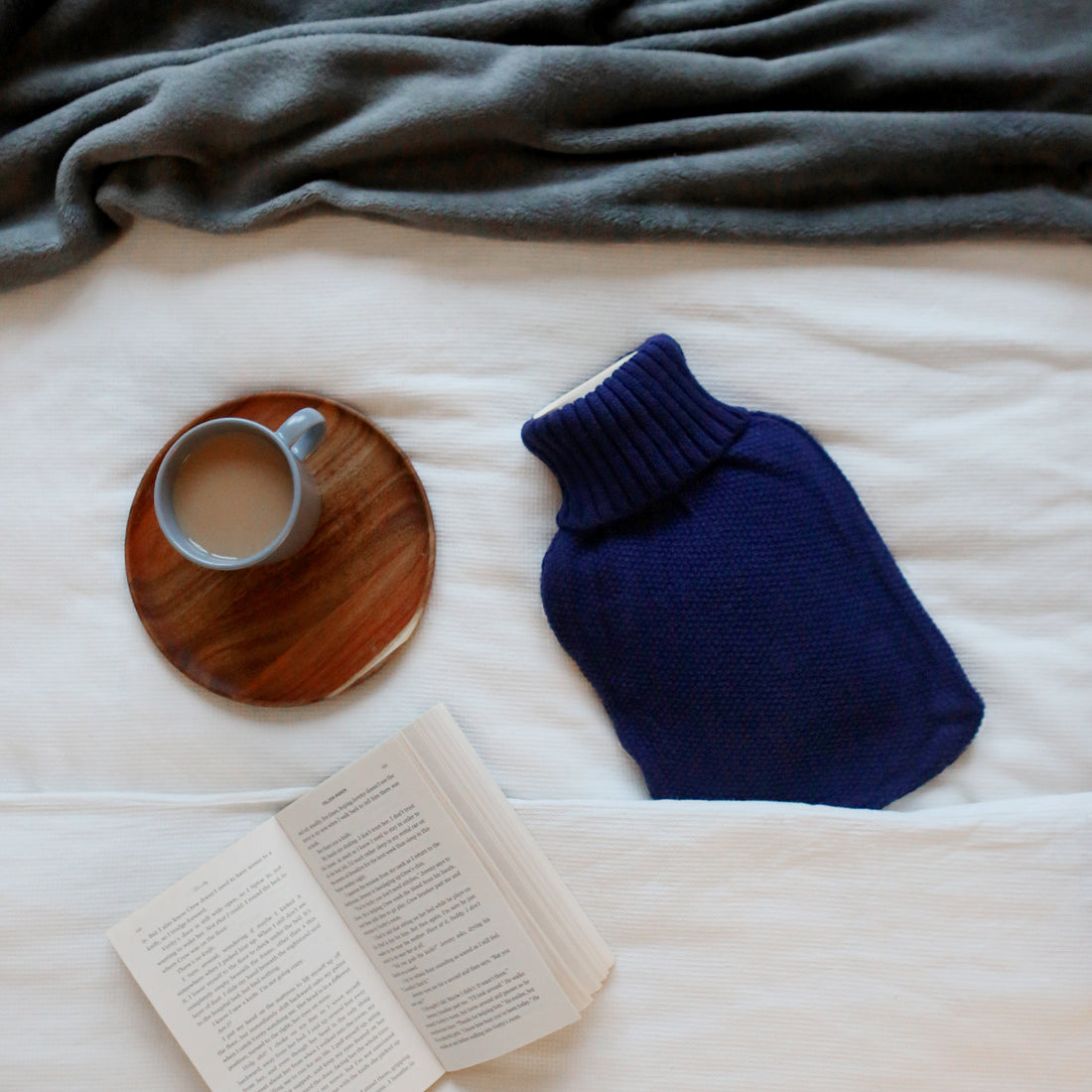 Hot Water Bottle Cover - Knitted - Midnight Blue