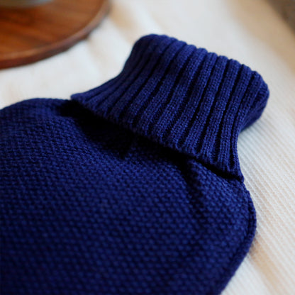 Hot Water Bottle Cover - Knitted - Midnight Blue
