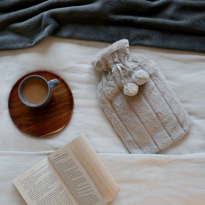 Hot Water Bottle Cover - Plush - Grey