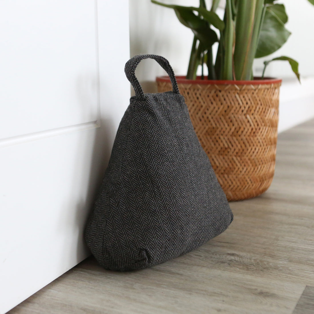 Fabric Door Stop - Grey Triangle