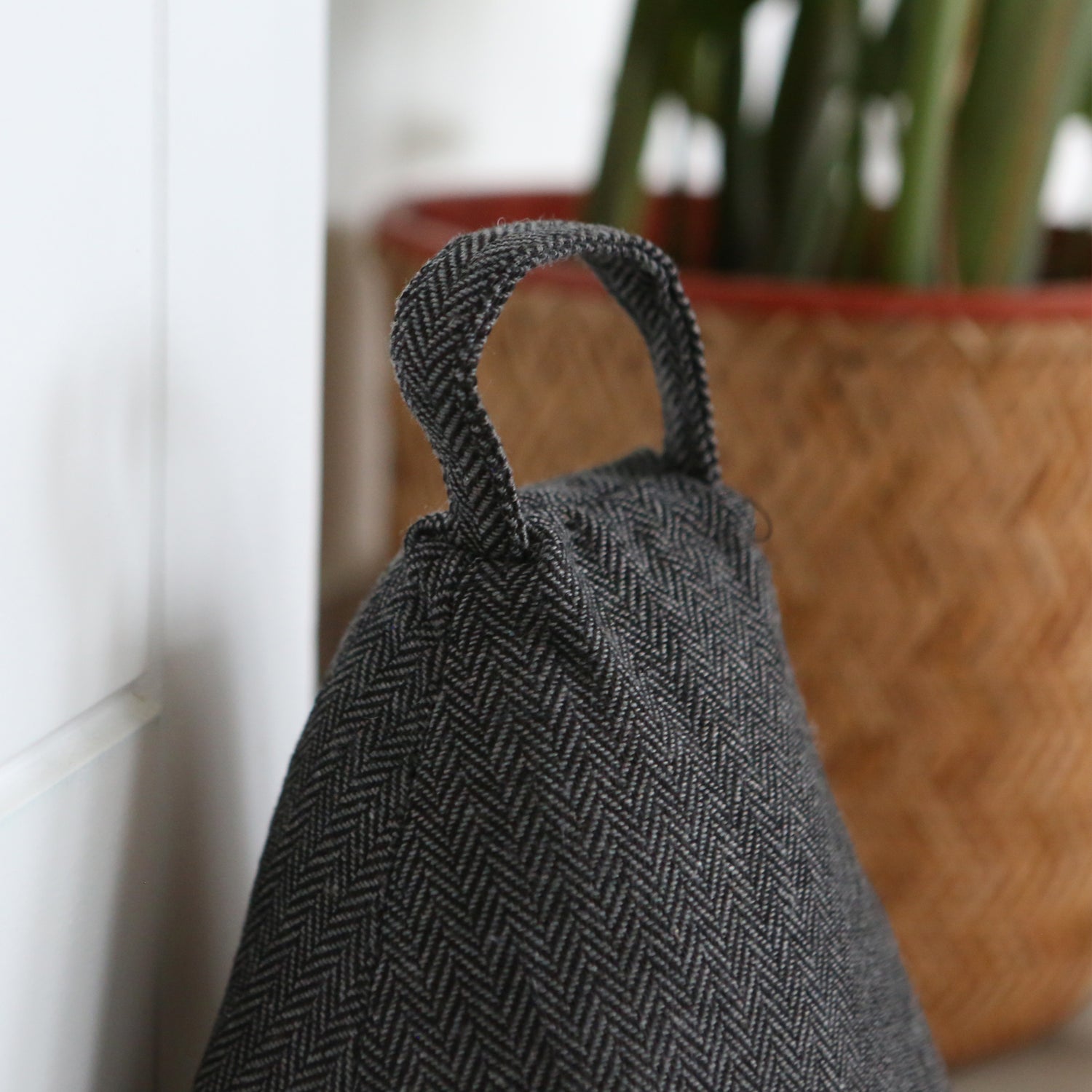 Fabric Door Stop - Grey Triangle