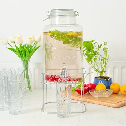 Metal Wire Drinks Dispenser Stand - Silver