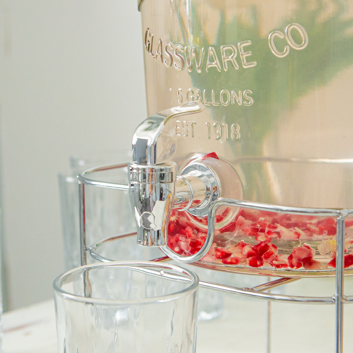 Metal Wire Drinks Dispenser Stand - Silver