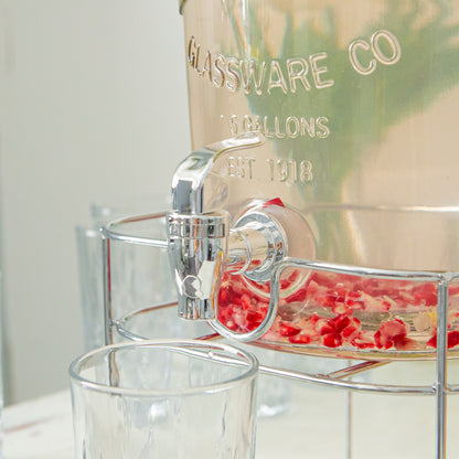 Metal Wire Drinks Dispenser Stand - Silver