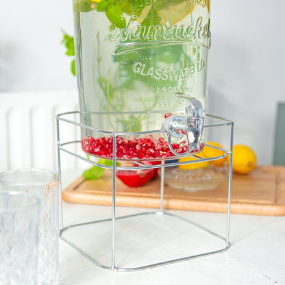 Metal Wire Drinks Dispenser Stand - Silver