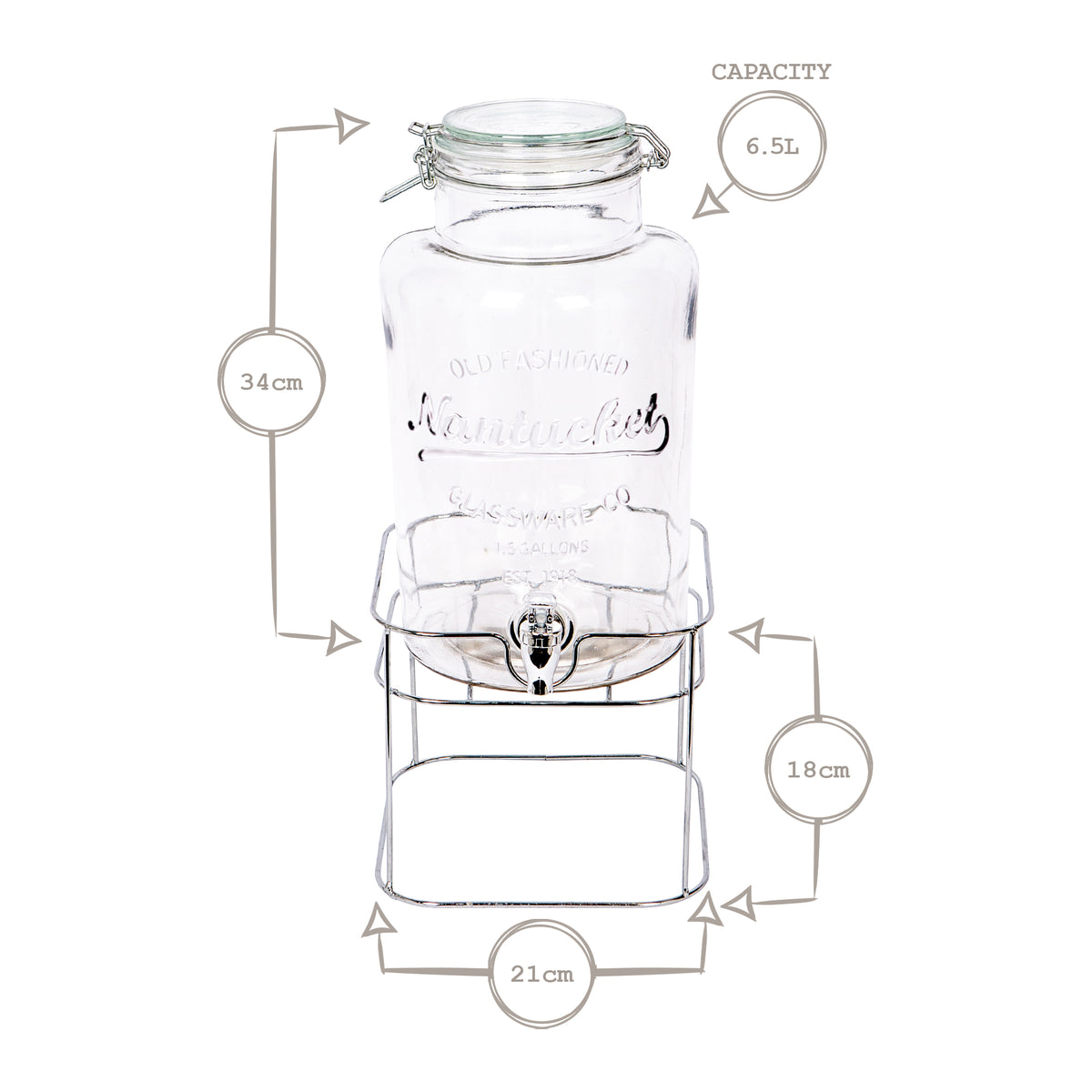 Metal Wire Drinks Dispenser Stand - Silver