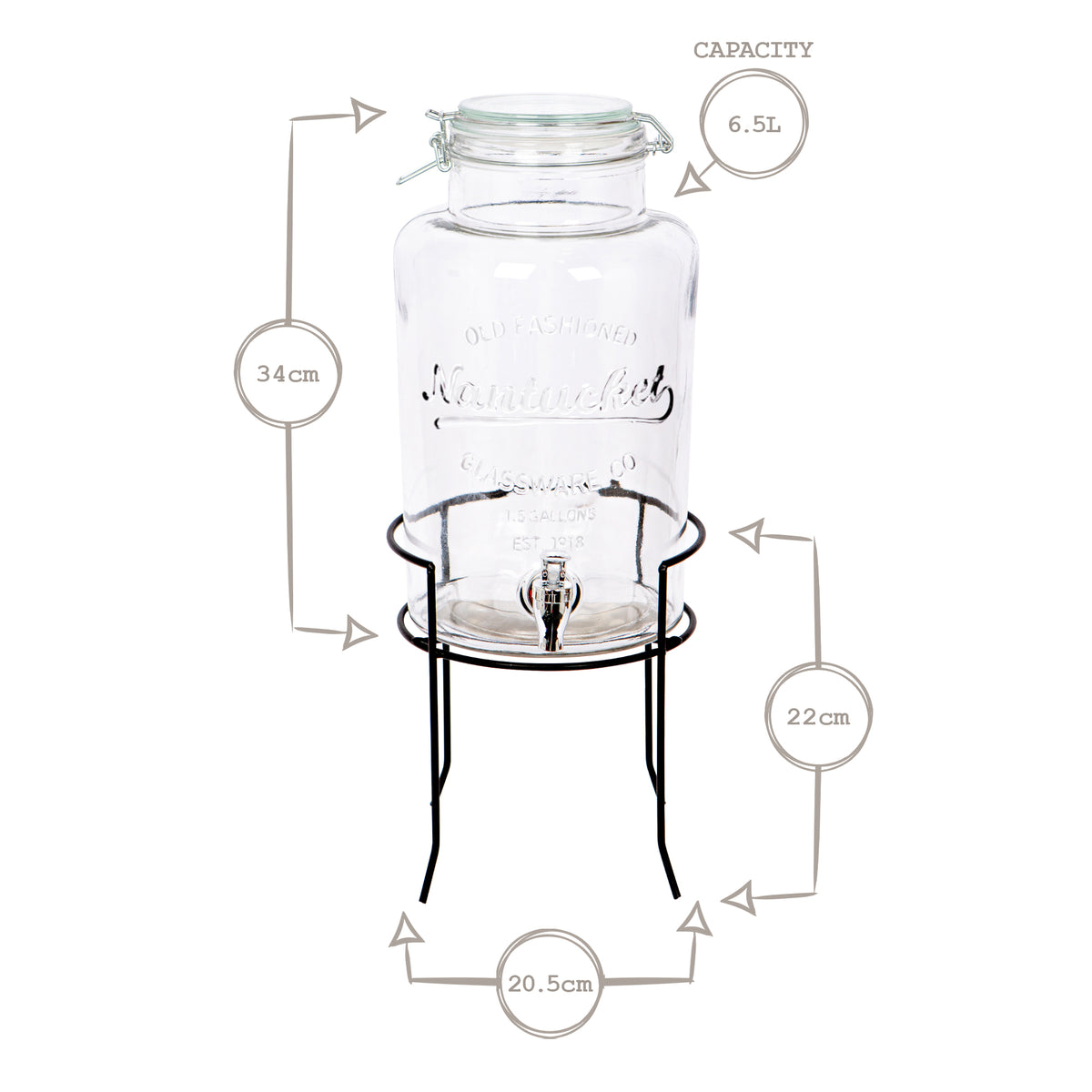 Metal Wire Drinks Dispenser Stand - Black