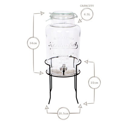 Metal Wire Drinks Dispenser Stand - Black