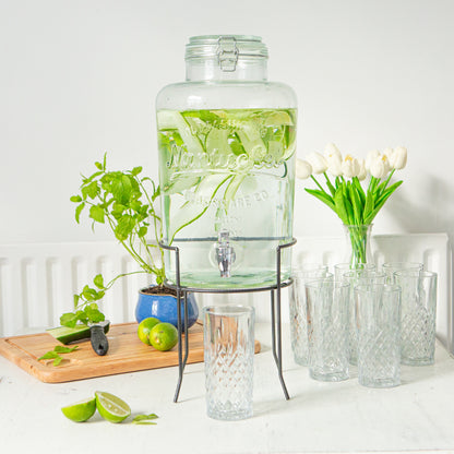Metal Wire Drinks Dispenser Stand - Black