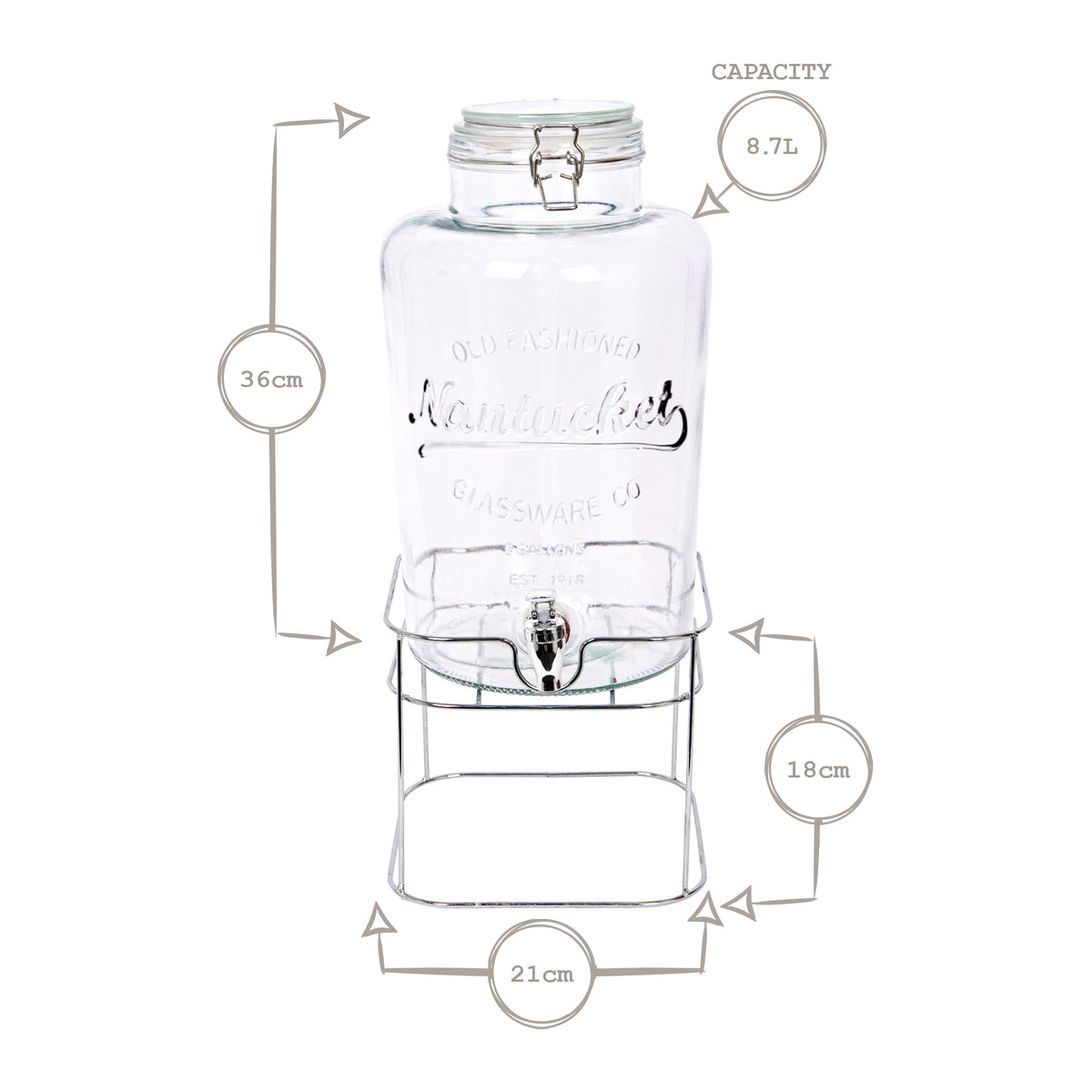 Metal Wire Drinks Dispenser Stand - Silver