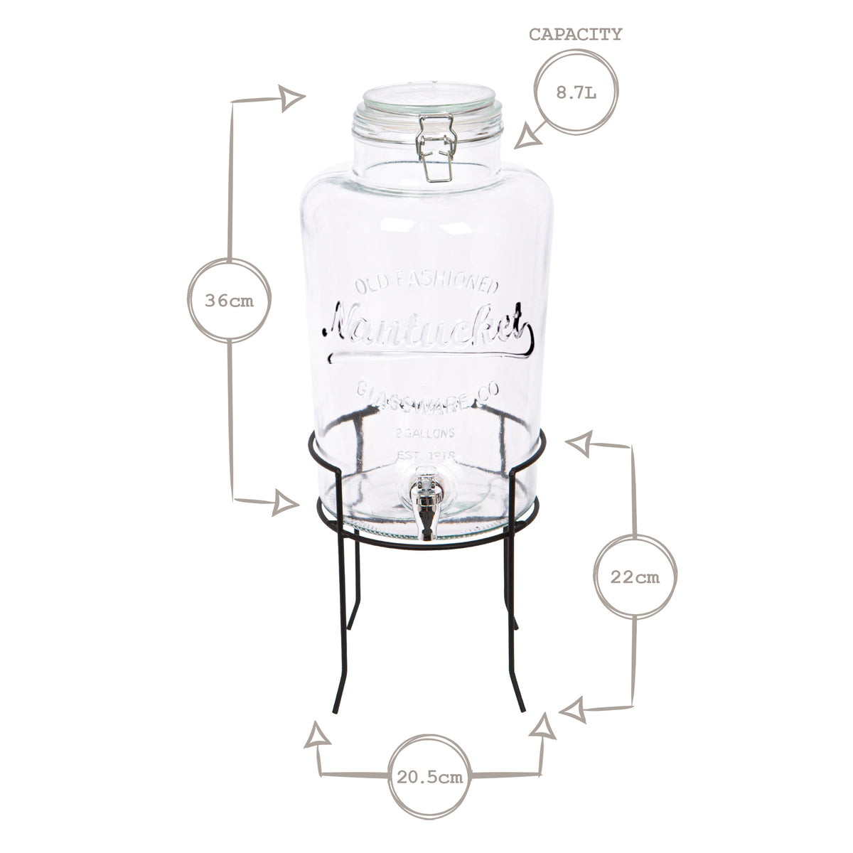 Metal Wire Drinks Dispenser Stand - Black