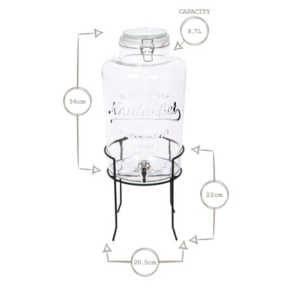 Metal Wire Drinks Dispenser Stand - Black