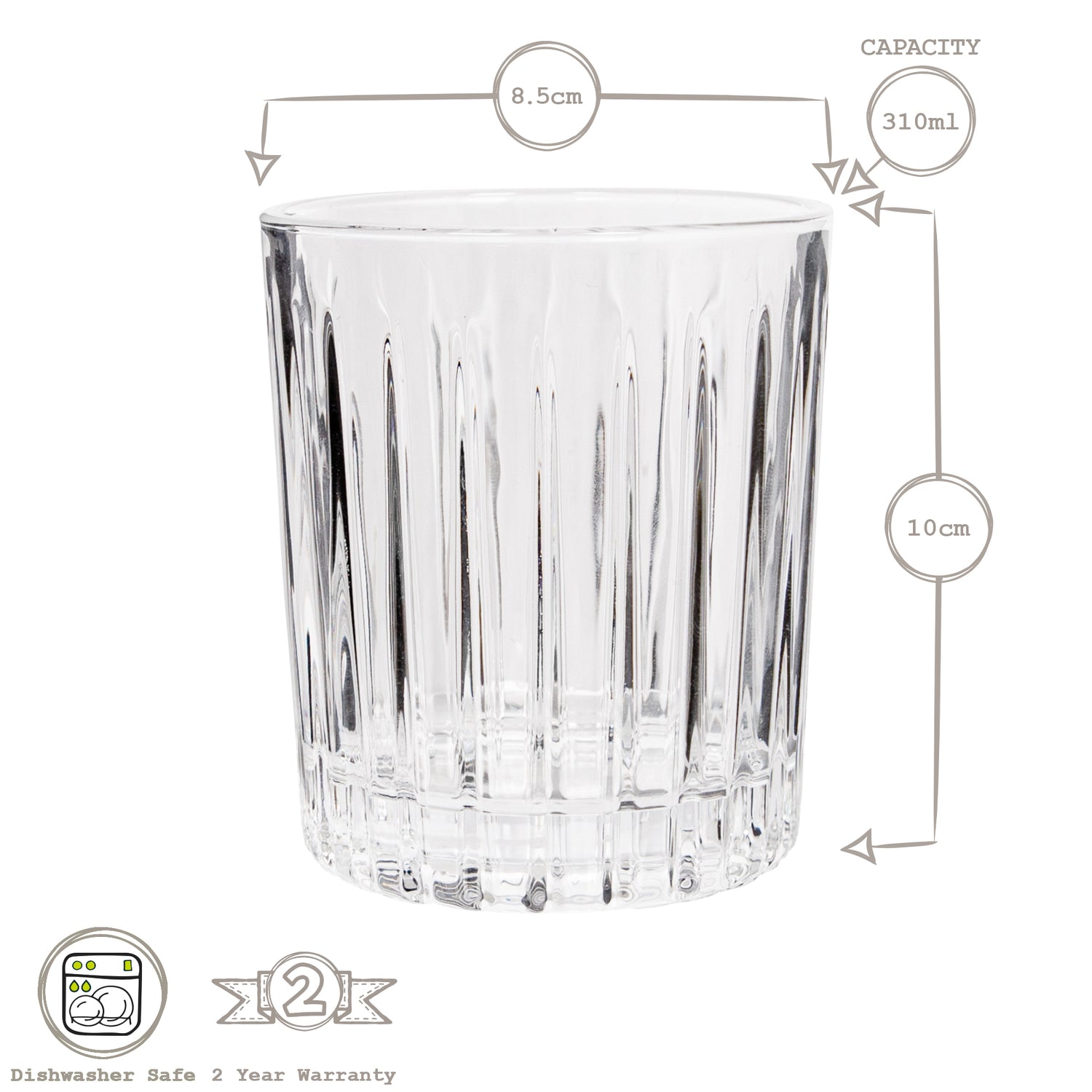 310ml Fluted Whisky Glass