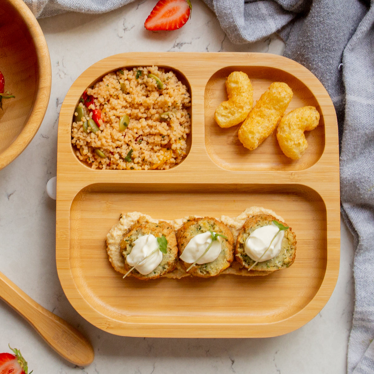 Divided Bamboo Baby Weaning Plate