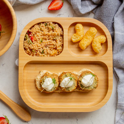 Divided Bamboo Baby Weaning Plate
