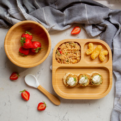 Divided Bamboo Baby Weaning Plate