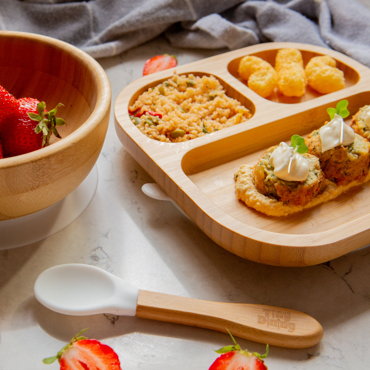Divided Bamboo Baby Weaning Plate