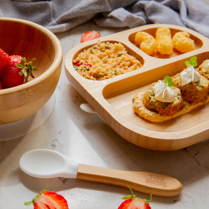 Divided Bamboo Baby Weaning Plate