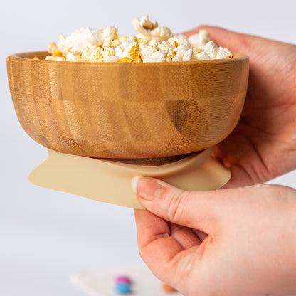 Bamboo Baby Weaning Bowl Suction Cup - Beige