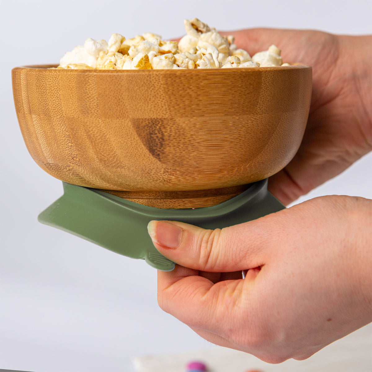 Bamboo Baby Weaning Bowl Suction Cup - Olive Green