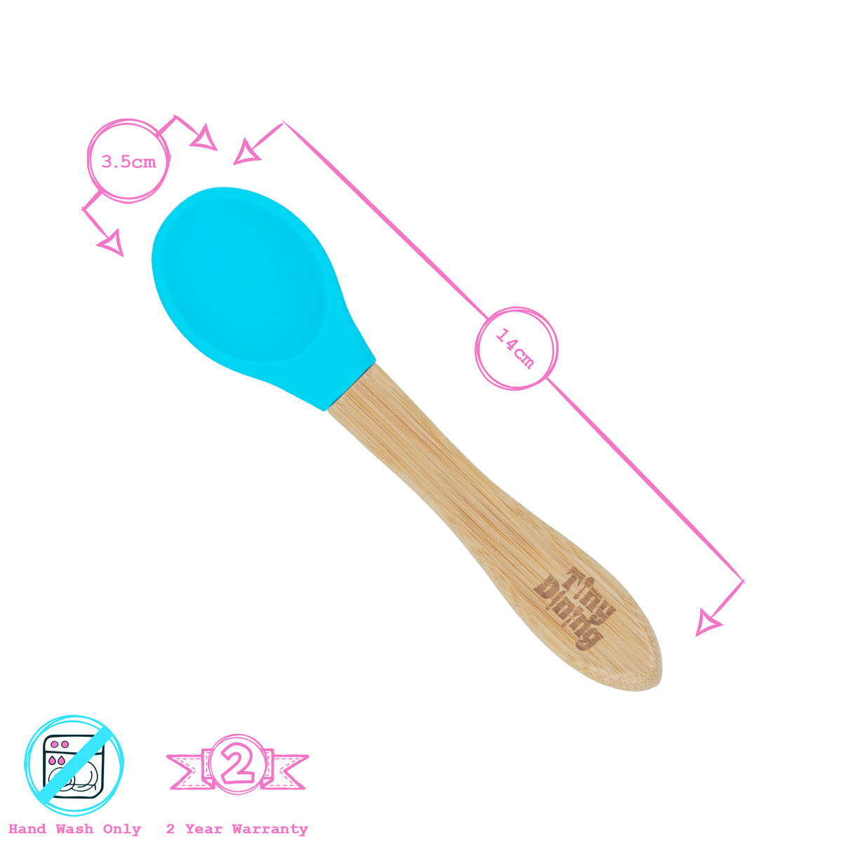 Bamboo Baby Weaning Spoon with Silicone Tip - Beige