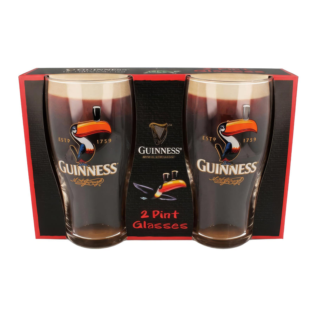Guinness 2 Piece Toucan Pint Glass Set