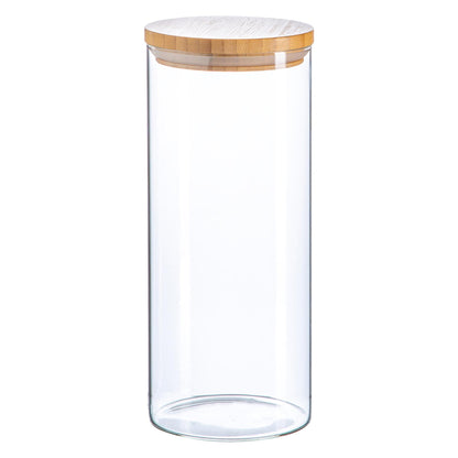 Argon Tableware Scandi Glass Storage Jar with Wooden Lid - 1.5 Litre
