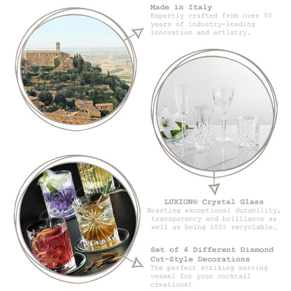 4 Piece 340ml Mixology DOF Whisky Glass Set