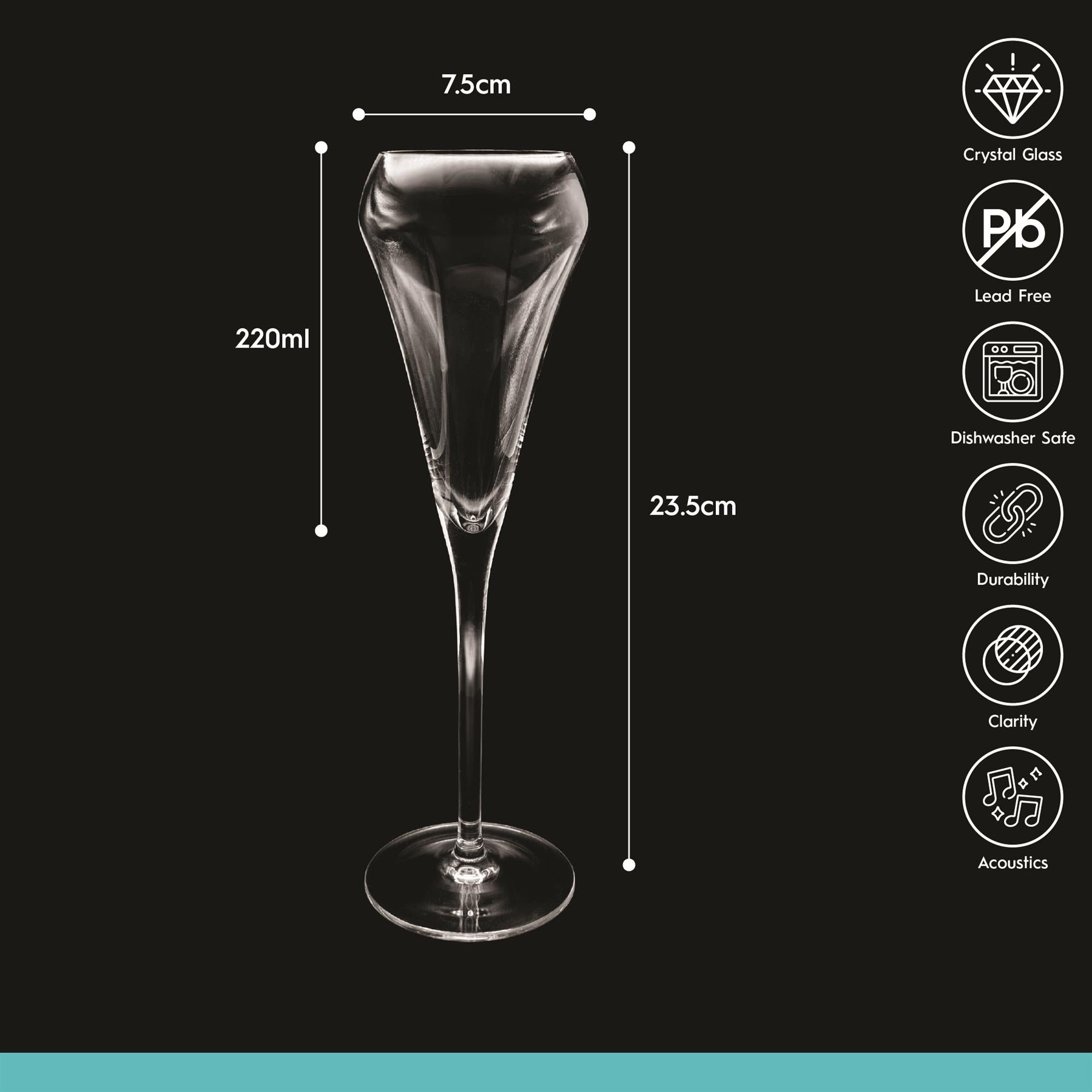 230ml Hoxton Crystal Champagne Flute